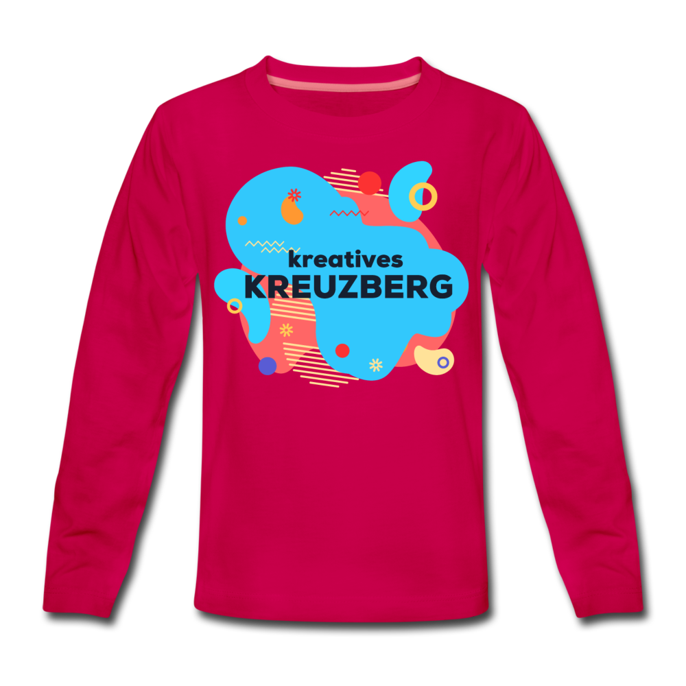 Kreatives Kreuzberg - Kinder Langarmshirt - dunkles Pink