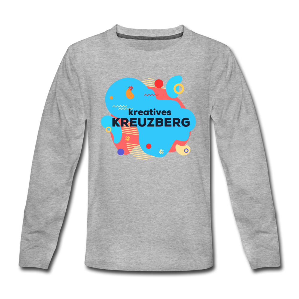 Kreatives Kreuzberg - Teenager Langarmshirt - Grau meliert