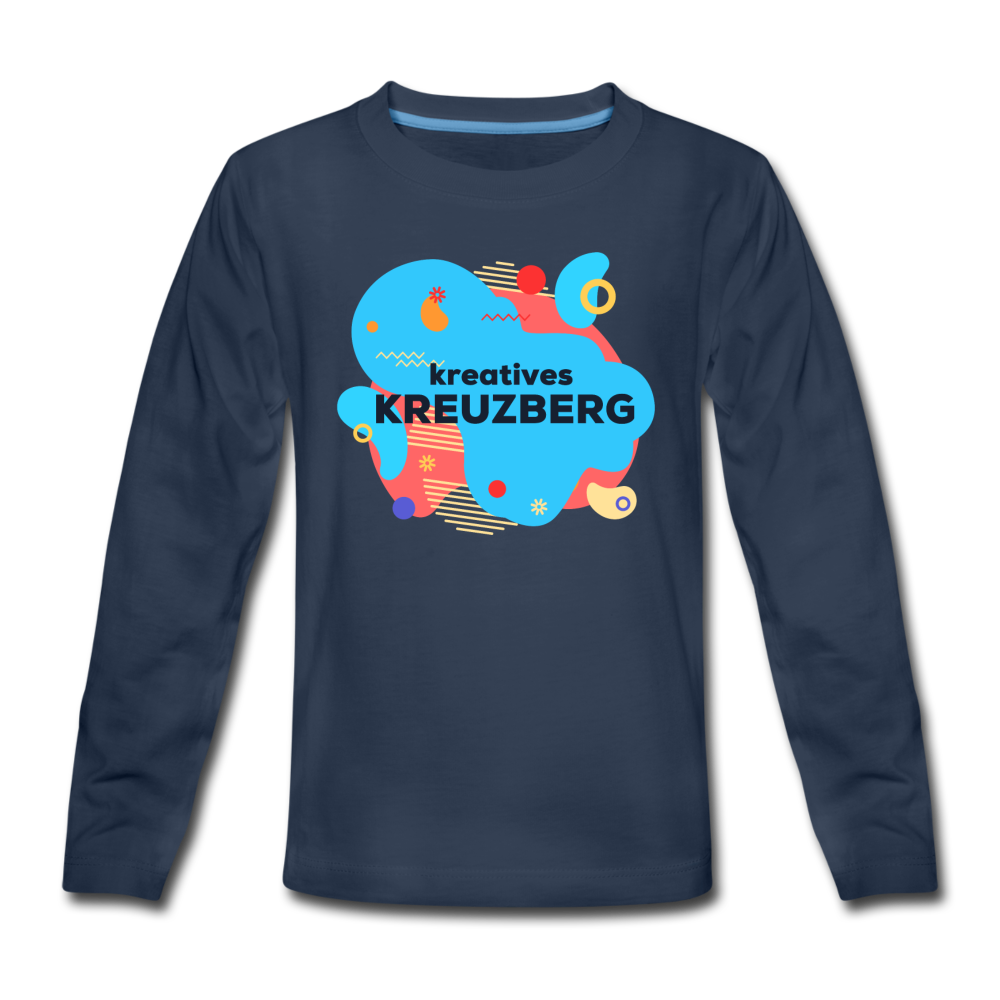 Kreatives Kreuzberg - Teenager Langarmshirt - Navy
