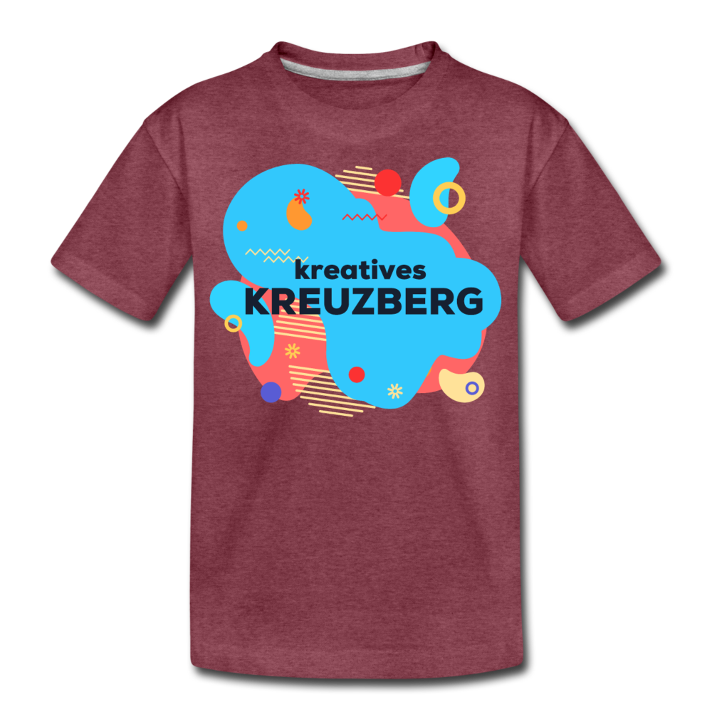 Kreatives Kreuzberg - Teenager Premium T-Shirt - Bordeauxrot meliert