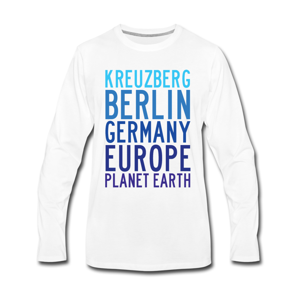 Kreuzberg - Planet Earth - Männer Premium Langamshirt - Weiß