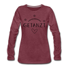 Getanzt in der Kreuzberger Nacht - Frauen Premium Langarmshirt - Bordeauxrot meliert