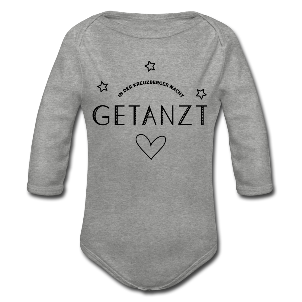 Getanzt in der Kreuzberger Nacht - Bio-Langarmbody - Grau meliert