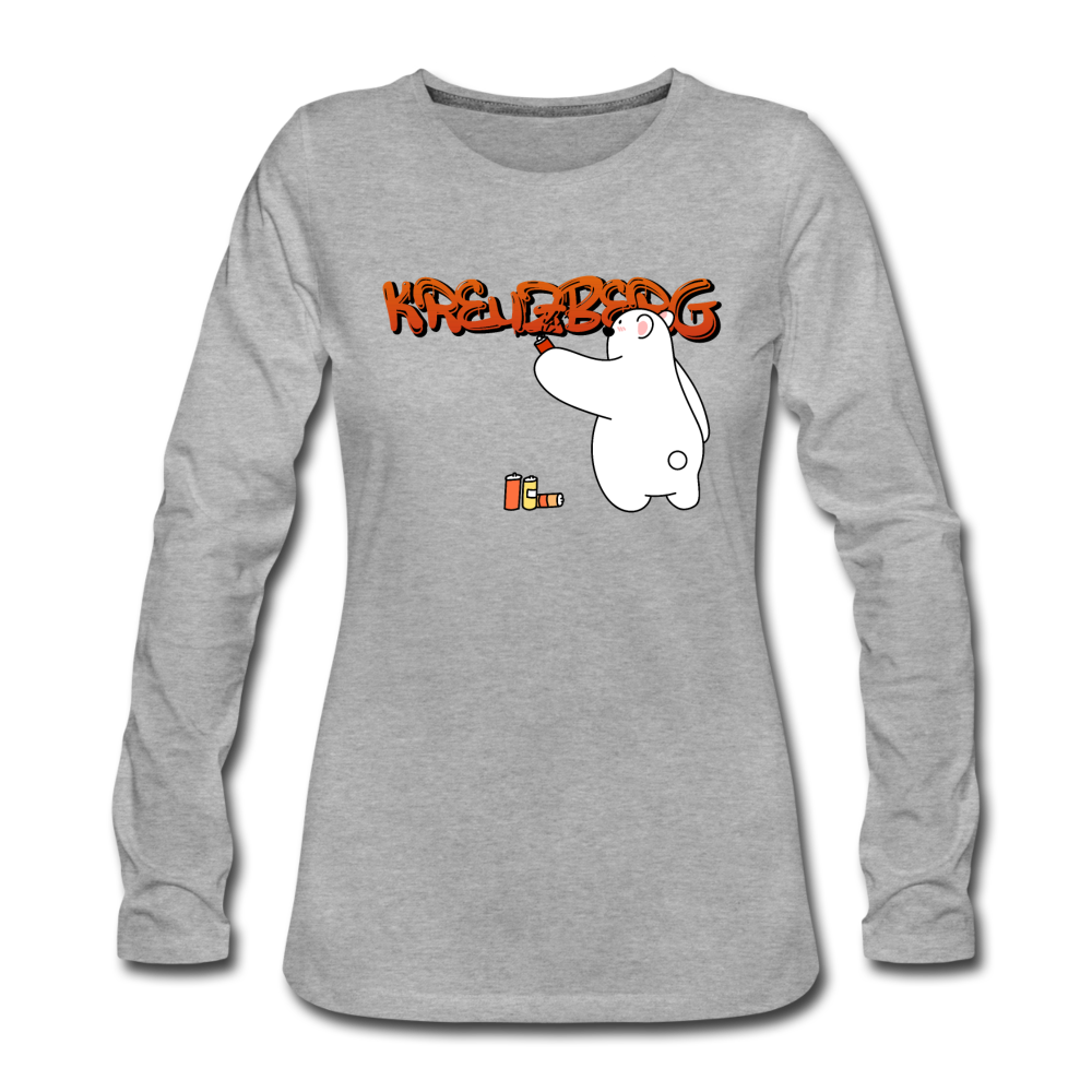 Kreuzberg Graffiti - Frauen Premium Langarmshirt - Grau meliert