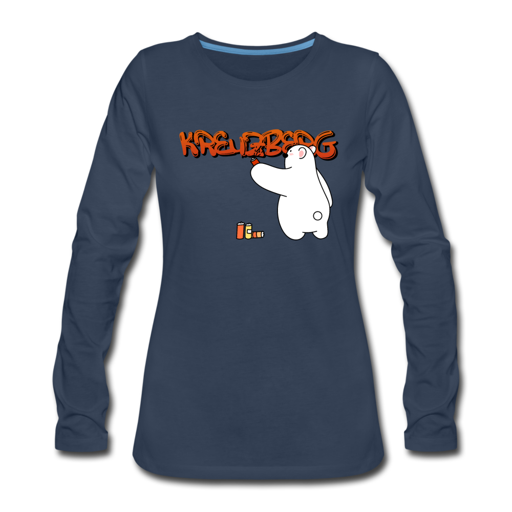 Kreuzberg Graffiti - Frauen Premium Langarmshirt - Navy