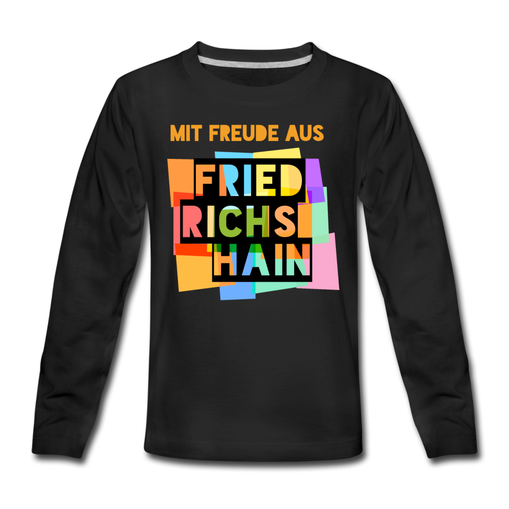 Freude aus Friedrichshain - Kinder Langarmshirt - Schwarz