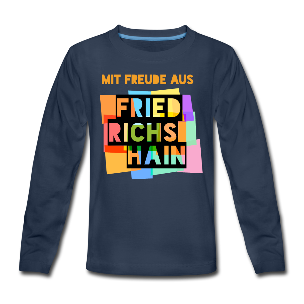Freude aus Friedrichshain - Kinder Langarmshirt - Navy