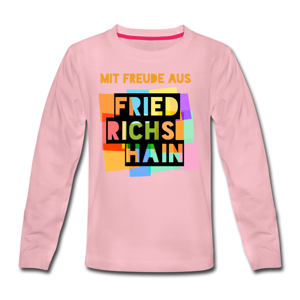 Freude aus Friedrichshain - Kinder Langarmshirt - Hellrosa