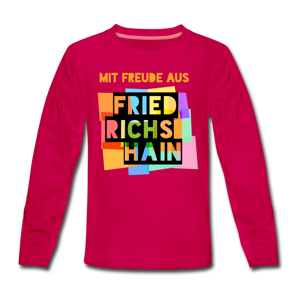 Freude aus Friedrichshain - Kinder Langarmshirt - dunkles Pink