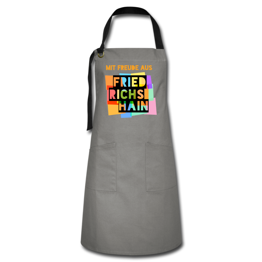 Freude aus Friedrichshain - Kontrastschürze - Anthrazit/Schwarz