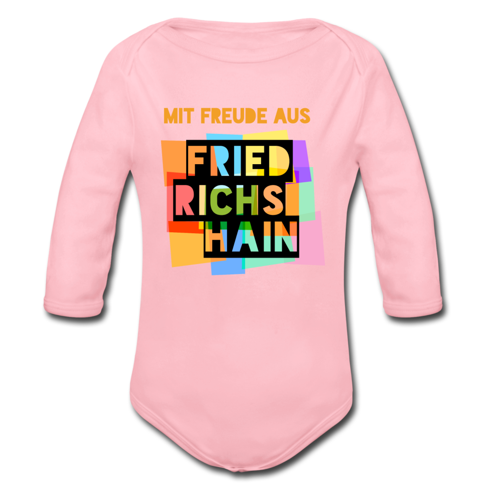 Freude aus Friedrichshain - Bio-Langarmbody - Hellrosa