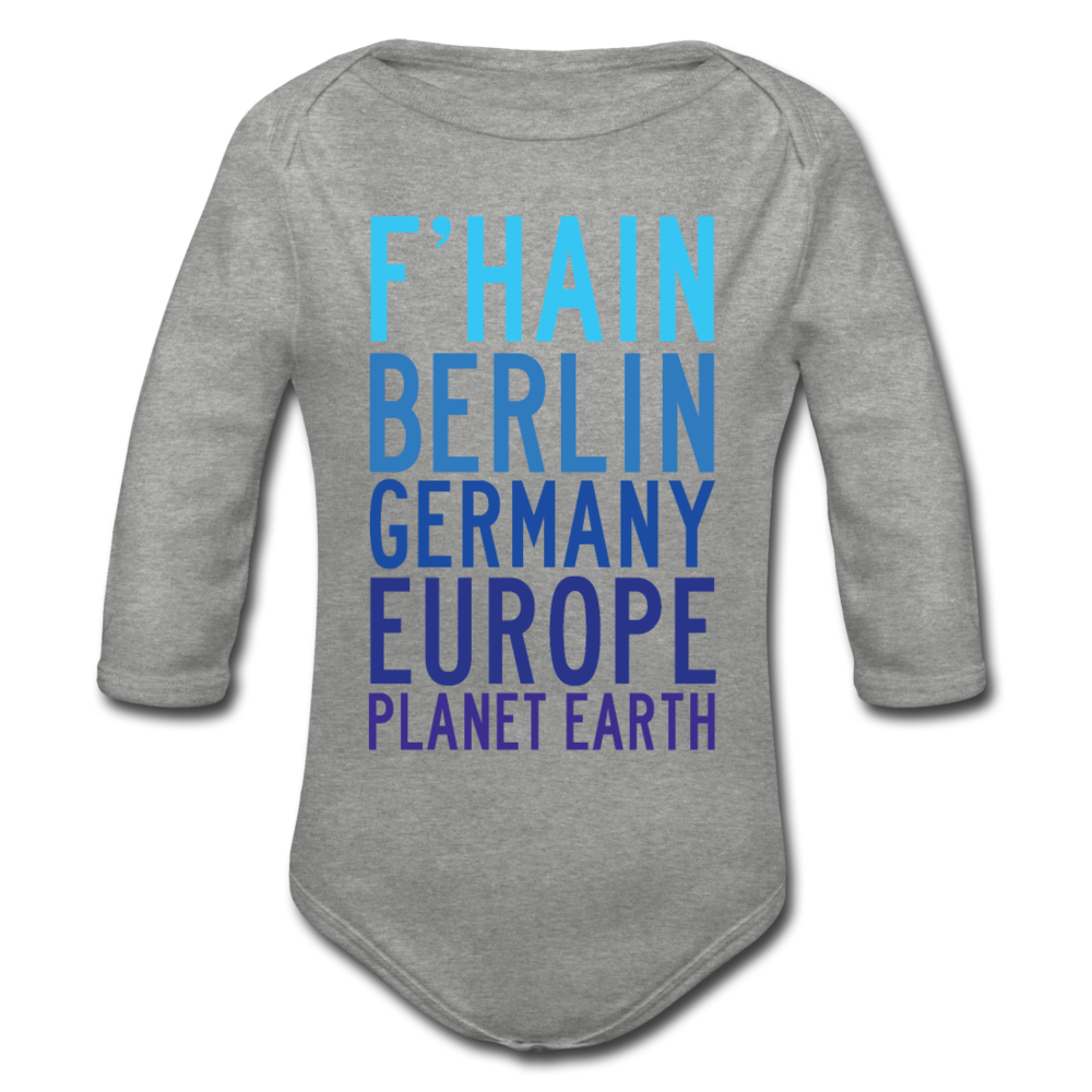 F'hain - Planet Earth - Bio-Langarmbody - Grau meliert