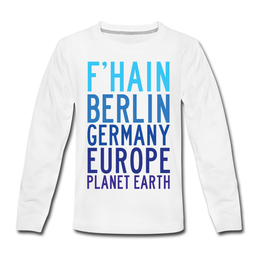 F'hain - Planet Earth - Kinder Langarmshirt - Weiß
