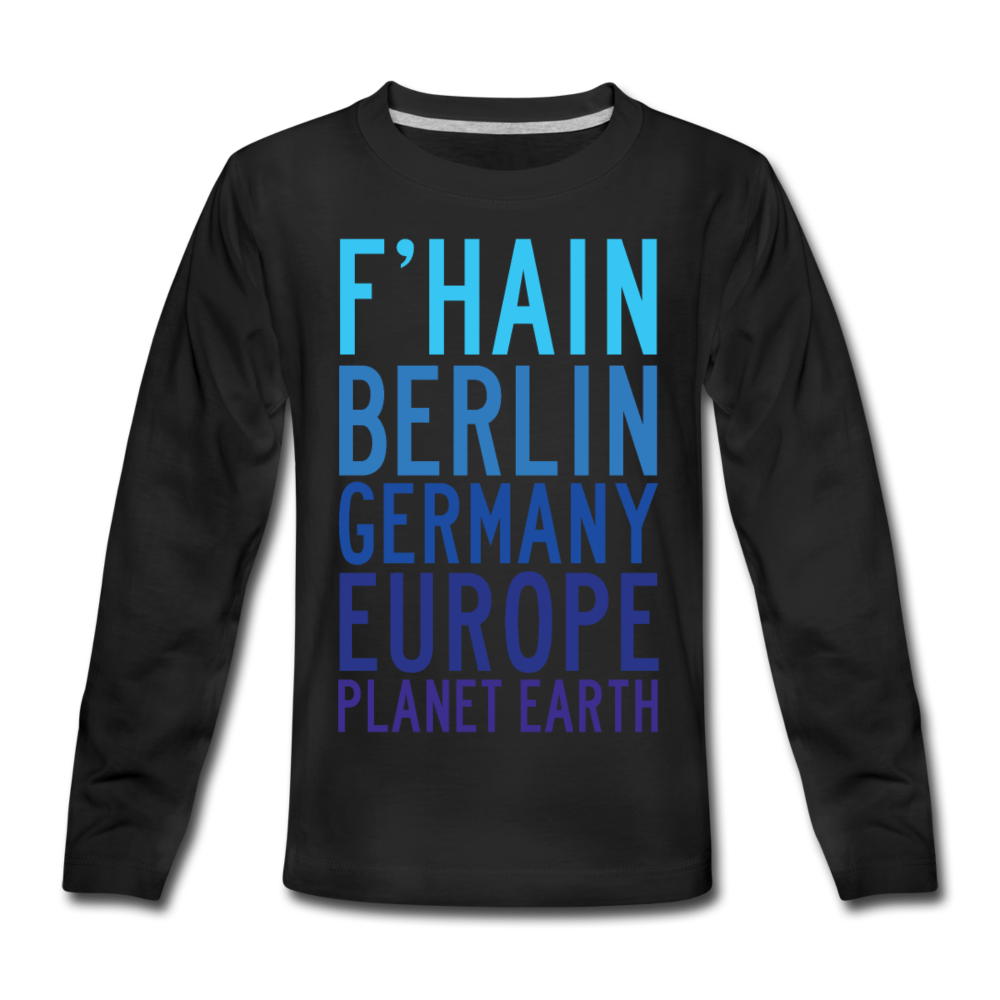 F'hain - Planet Earth - Kinder Langarmshirt - Schwarz