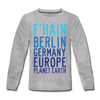 F'hain - Planet Earth - Kinder Langarmshirt - Grau meliert