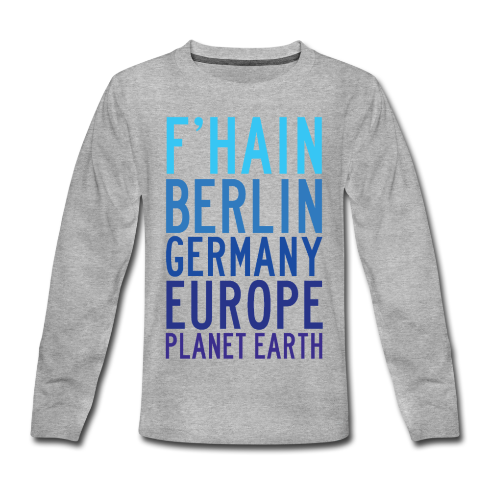 F'hain - Planet Earth - Kinder Langarmshirt - Grau meliert