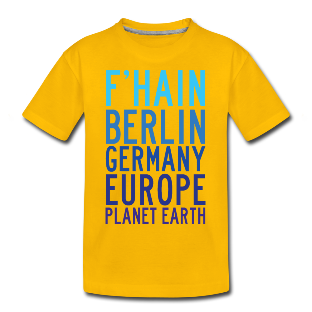 F'hain - Planet Earth - Teenager Premium T-Shirt - Sonnengelb