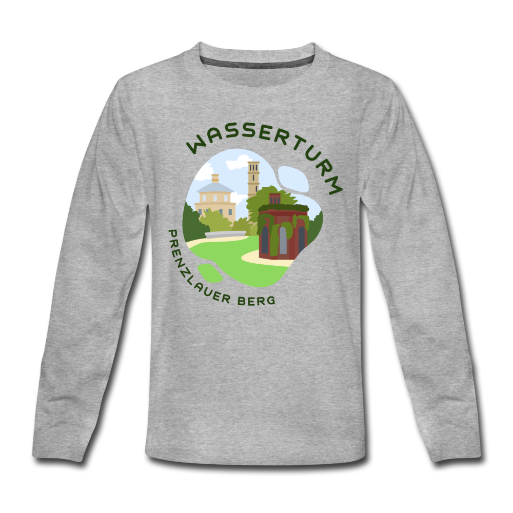 Wasserturm Prenzlauer Berg - Kinder Langarmshirt - Grau meliert