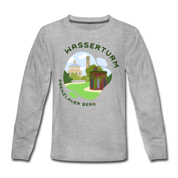 Wasserturm Prenzlauer Berg - Kinder Langarmshirt - Grau meliert