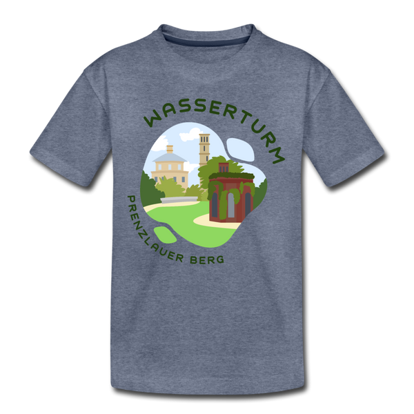 Wasserturm Prenzlauer Berg - Teenager Premium T-Shirt - Blau meliert