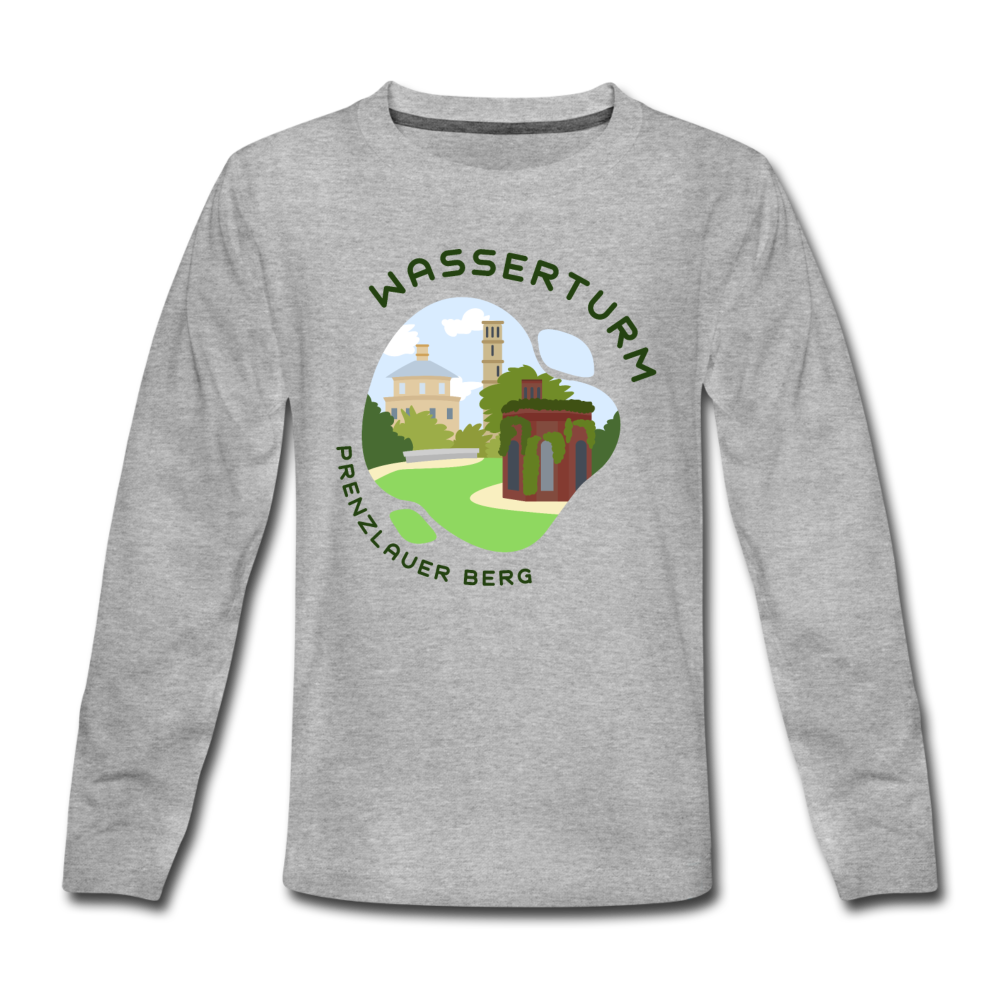 Wasserturm Prenzlauer Berg - Teenager Langarmshirt - Grau meliert