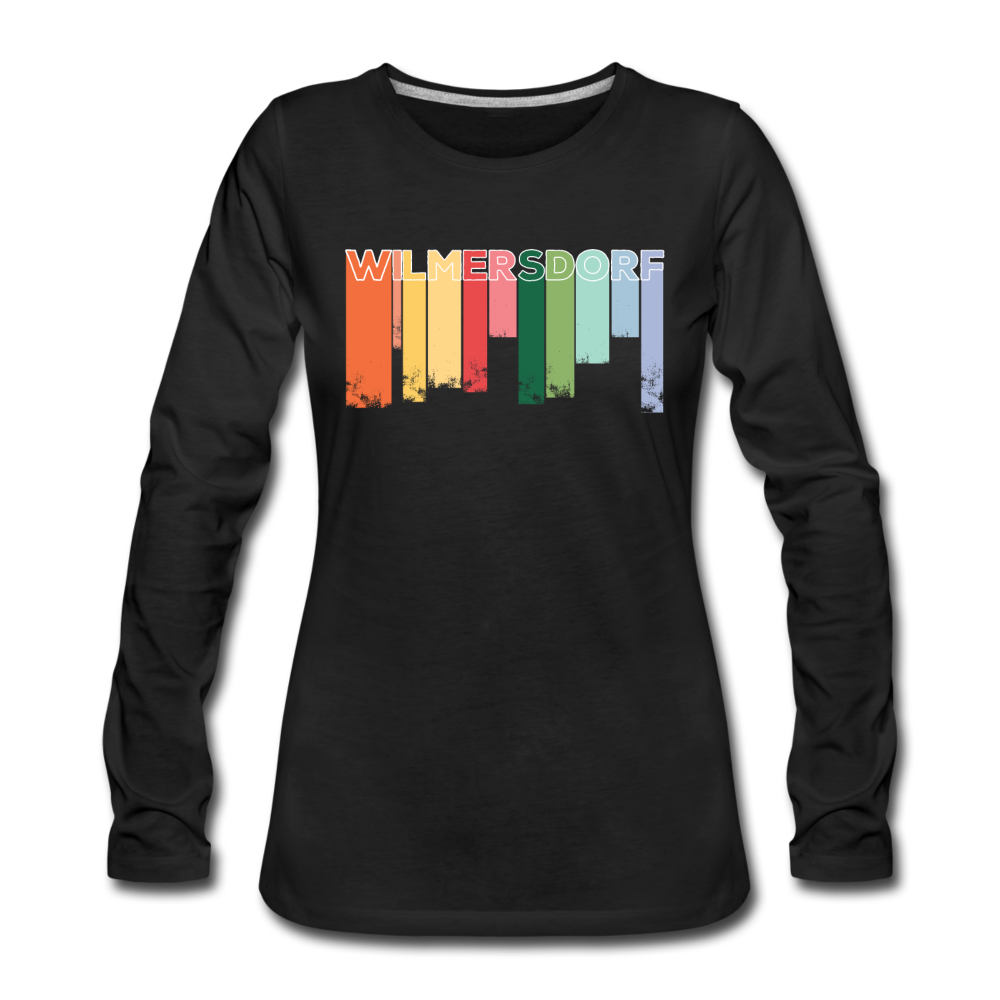 Wilmersdorf Regen - Frauen Premium Langarmshirt - Schwarz