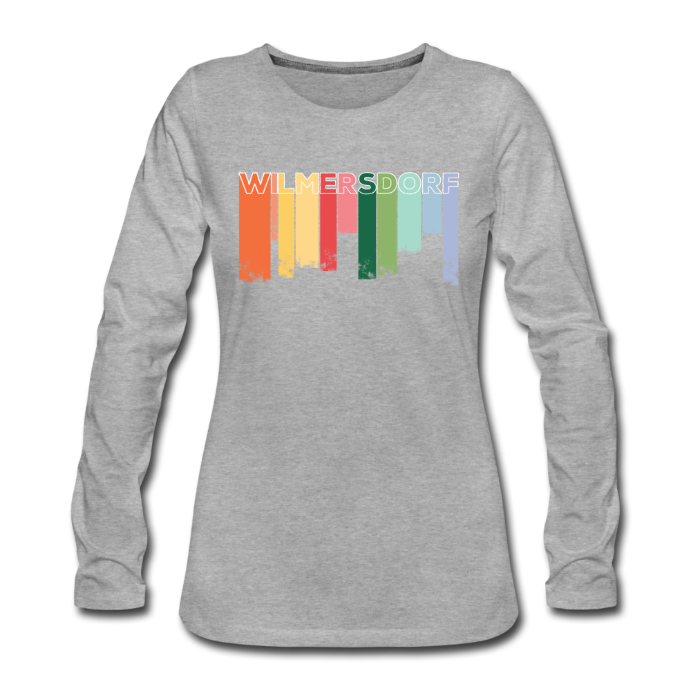 Wilmersdorf Regen - Frauen Premium Langarmshirt - Grau meliert