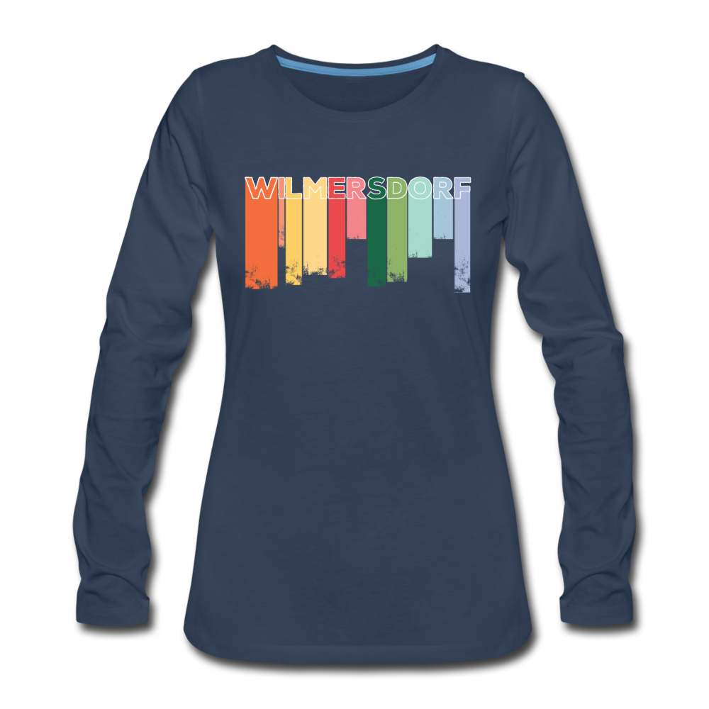 Wilmersdorf Regen - Frauen Premium Langarmshirt - Navy