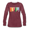 Wilmersdorf Regen - Frauen Premium Langarmshirt - Bordeauxrot meliert