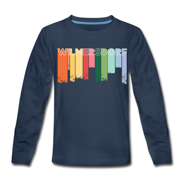 Wilmersdorf Regen - Kinder Langarmshirt - Navy