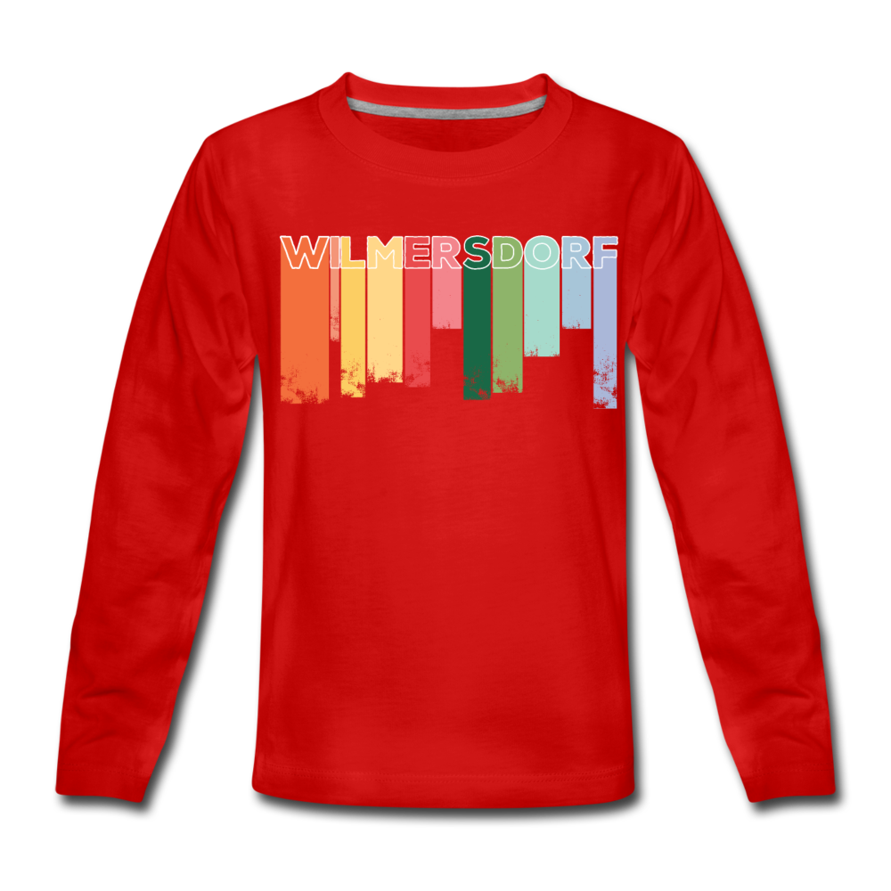 Wilmersdorf Regen - Kinder Langarmshirt - Rot