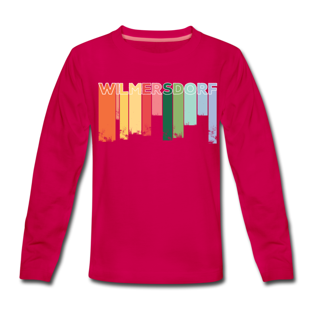 Wilmersdorf Regen - Kinder Langarmshirt - dunkles Pink
