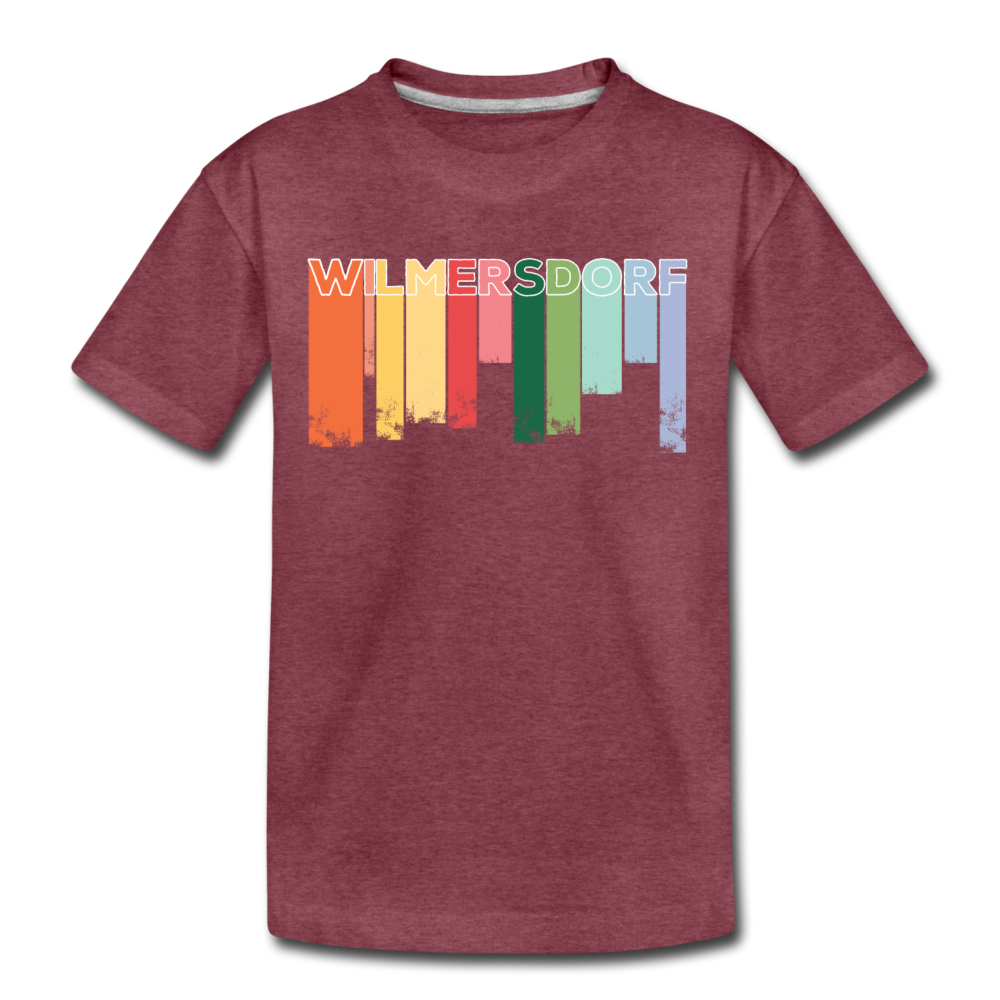 Wilmersdorf Regen - Teenager Premium T-Shirt - Bordeauxrot meliert