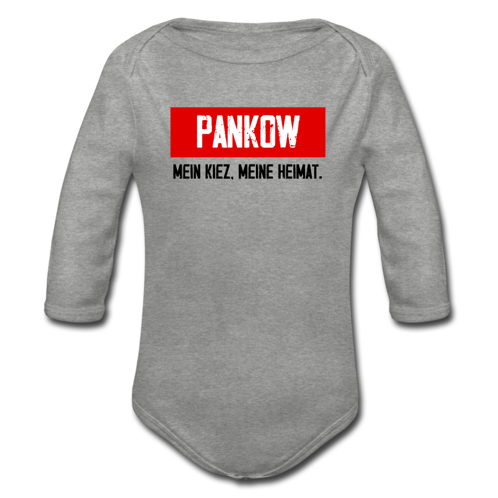 Mein Kiez meine Heimat - Bio-Langarmbody - Grau meliert