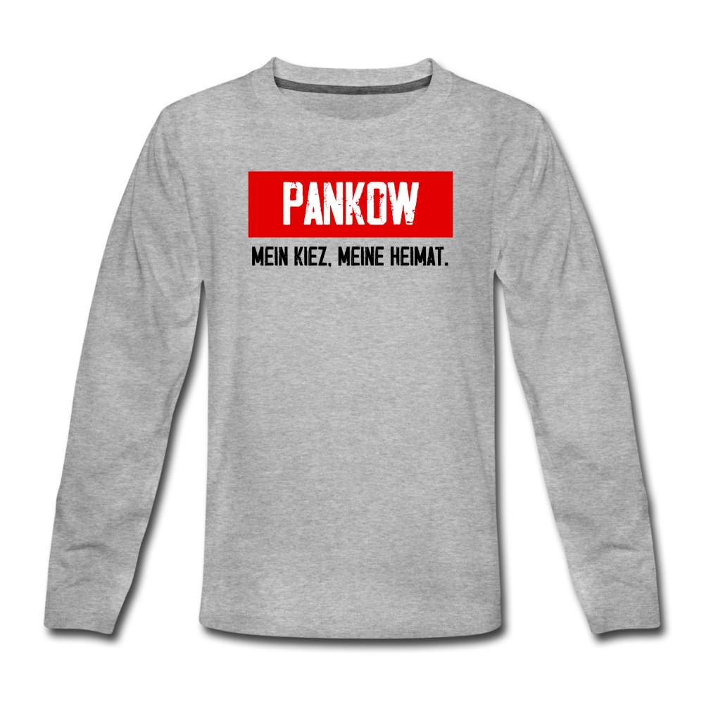 Mein Kiez meine Heimat - Teenager Langarmshirt - Grau meliert
