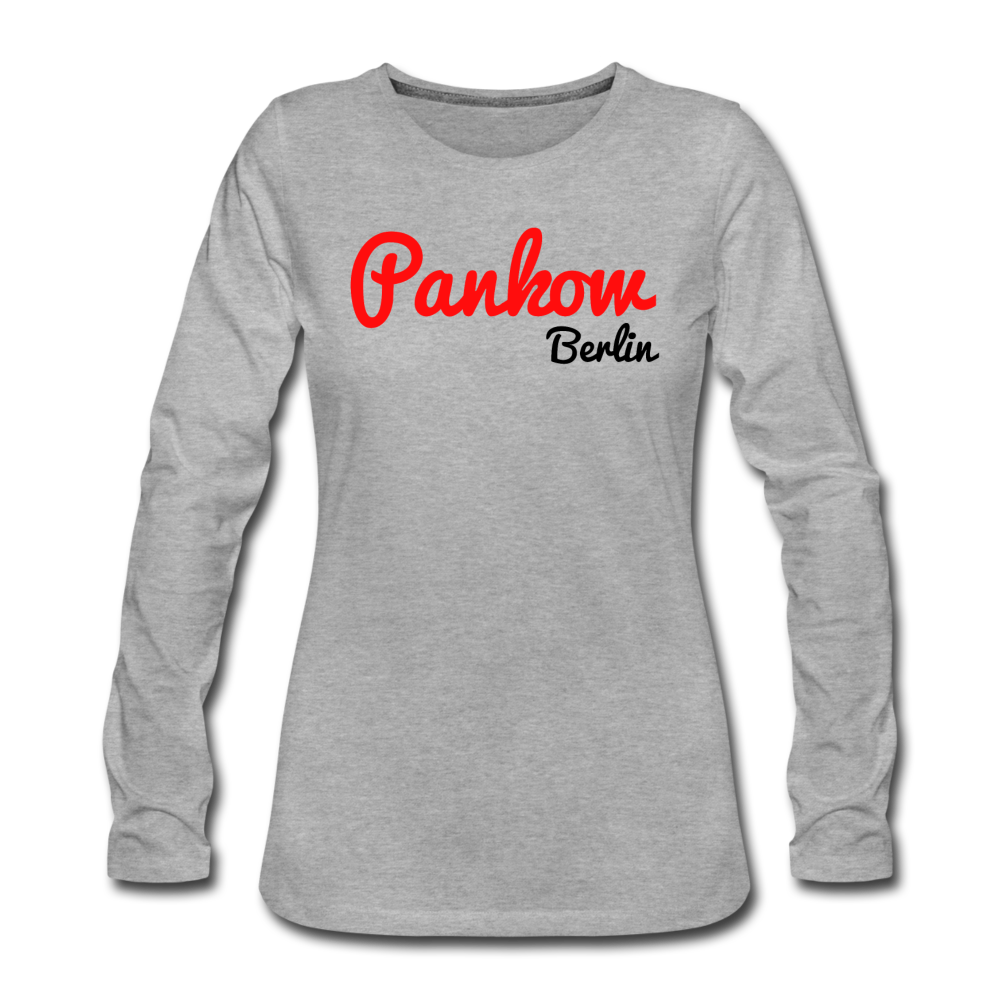 Pankow Berlin - Frauen Premium Langarmshirt - Grau meliert