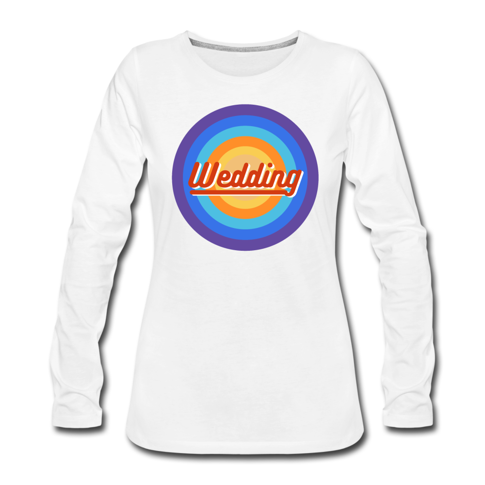 Wedding Retro - Frauen Premium Langarmshirt - Weiß