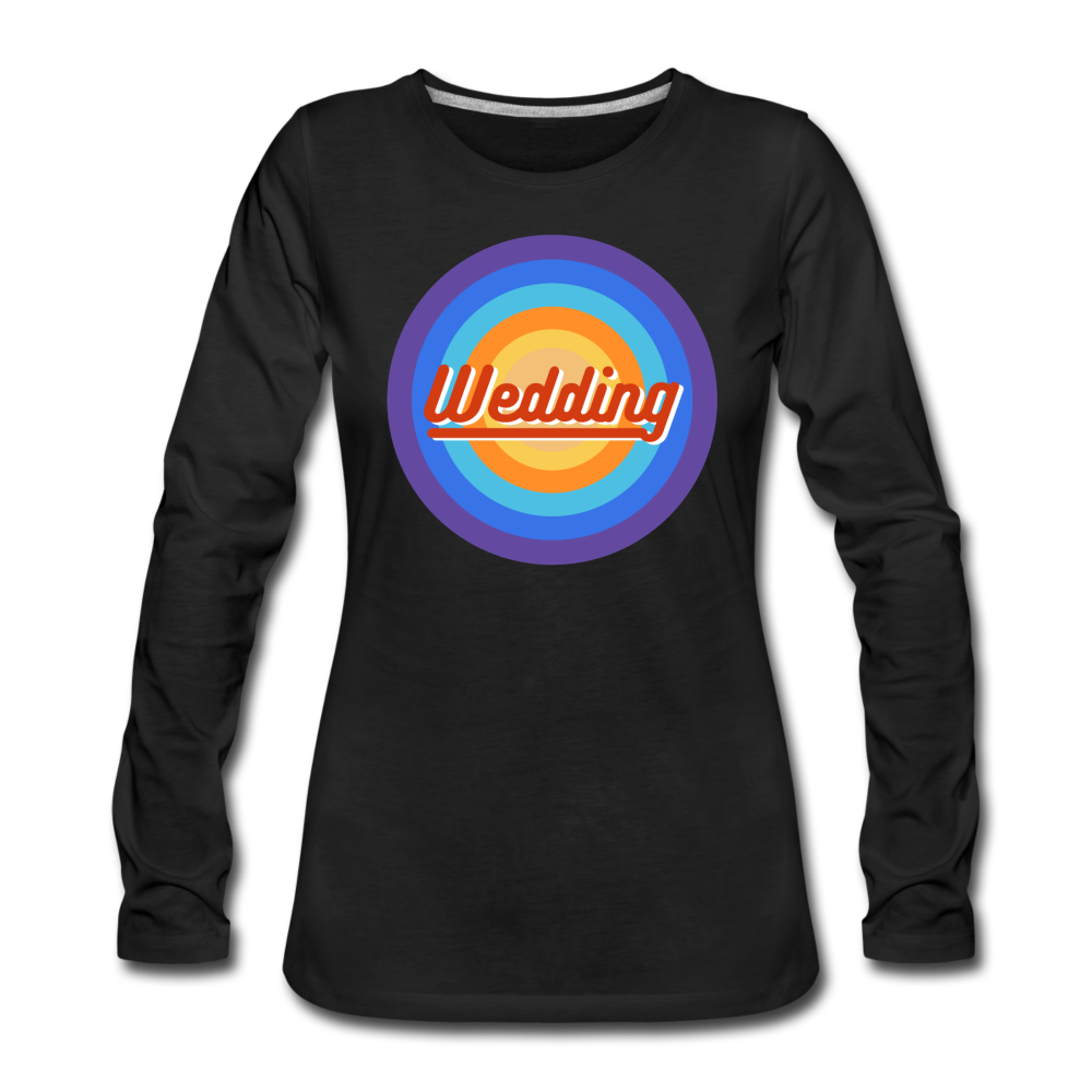 Wedding Retro - Frauen Premium Langarmshirt - Schwarz