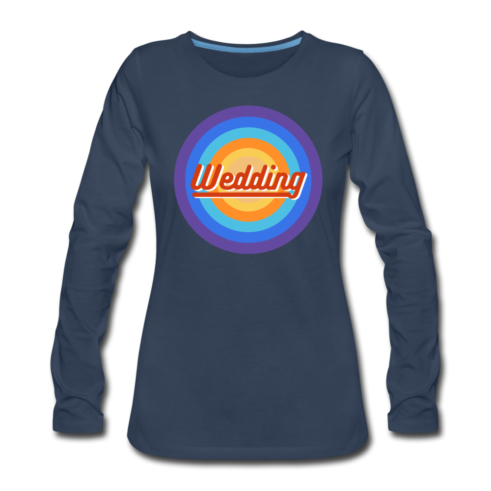 Wedding Retro - Frauen Premium Langarmshirt - Navy