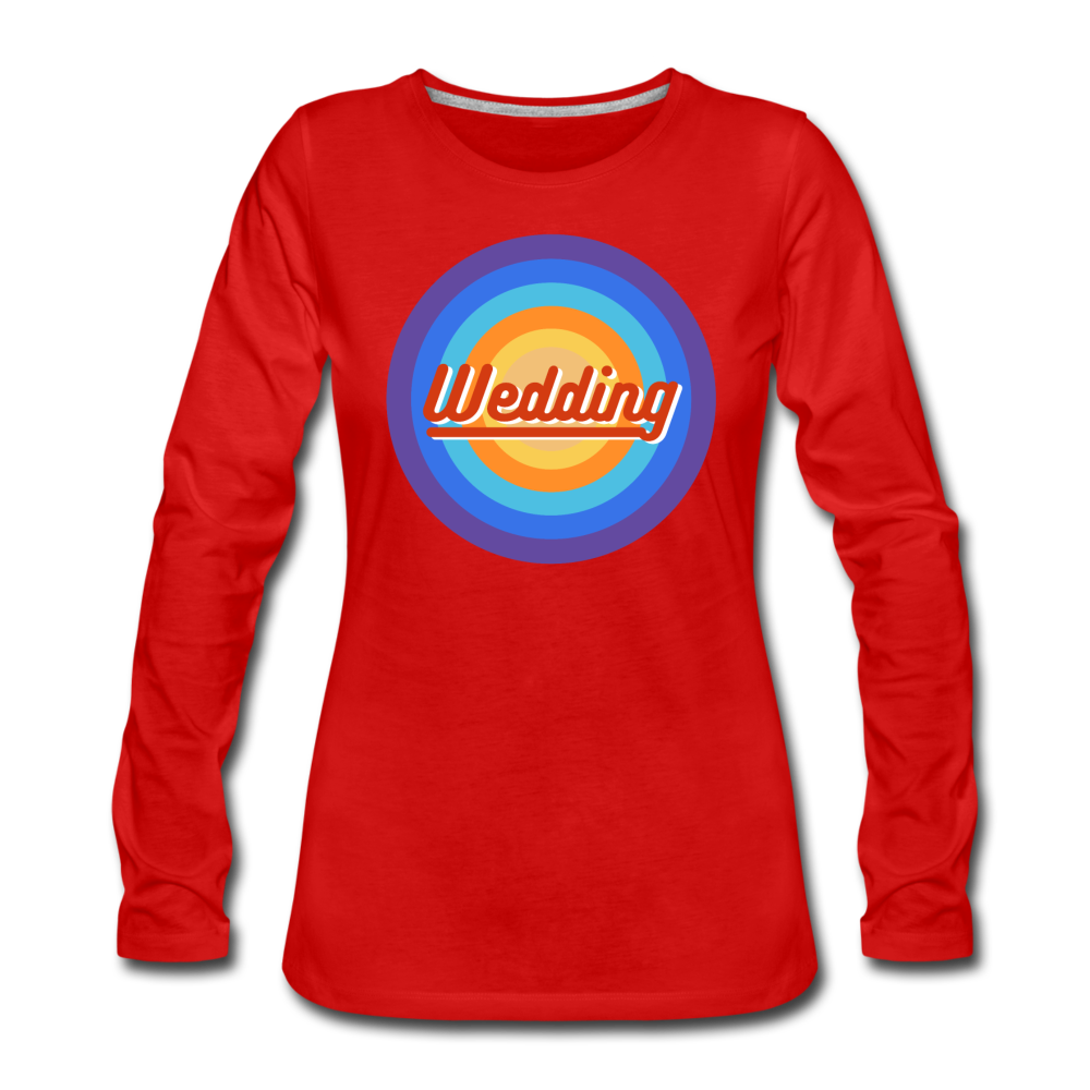 Wedding Retro - Frauen Premium Langarmshirt - Rot