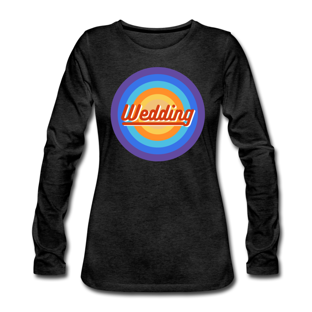 Wedding Retro - Frauen Premium Langarmshirt - Anthrazit