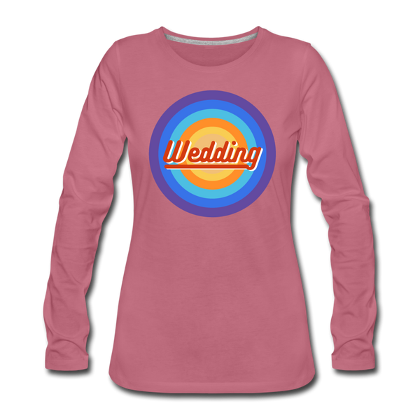 Wedding Retro - Frauen Premium Langarmshirt - Malve