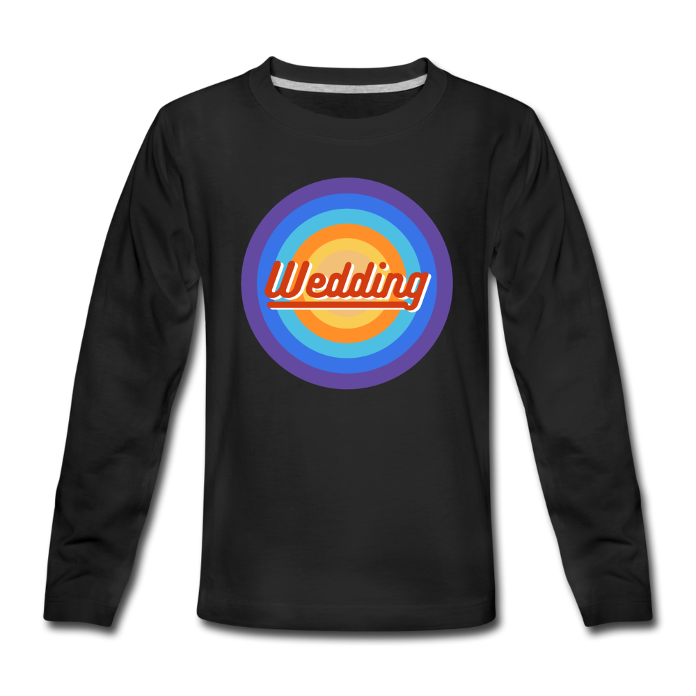 Wedding Retro - Kinder Langarmshirt - Schwarz