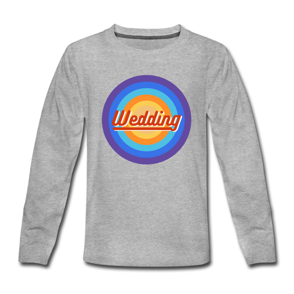 Wedding Retro - Kinder Langarmshirt - Grau meliert