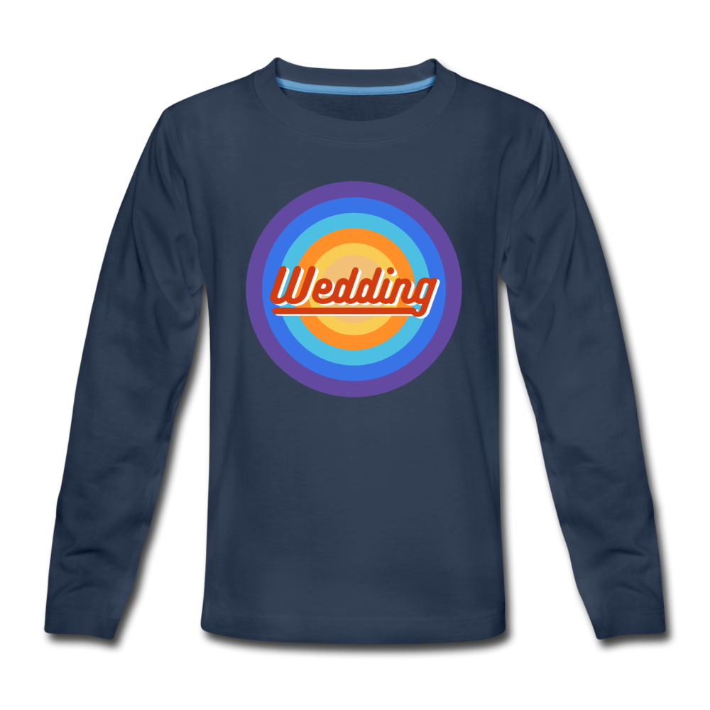 Wedding Retro - Kinder Langarmshirt - Navy