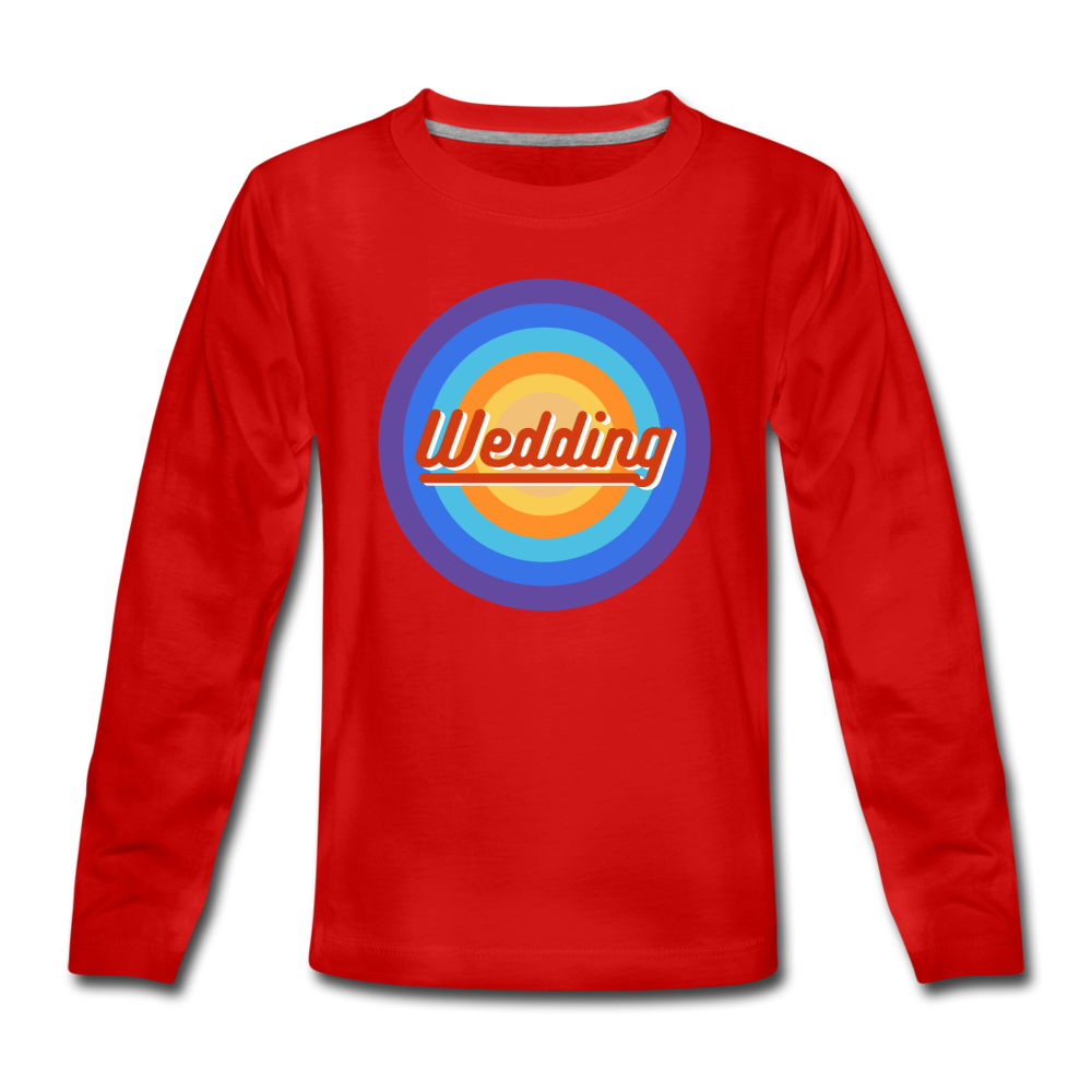 Wedding Retro - Kinder Langarmshirt - Rot