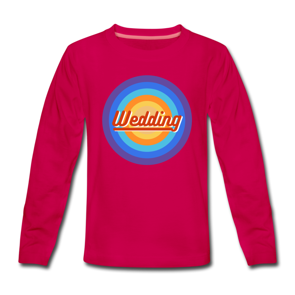 Wedding Retro - Kinder Langarmshirt - dunkles Pink