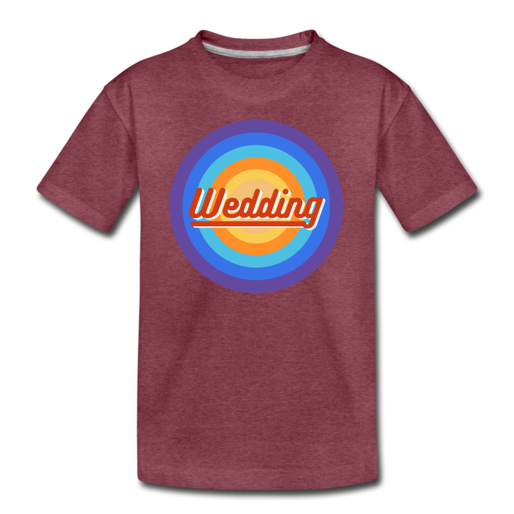 Wedding Retro - Teenager Premium T-Shirt - Bordeauxrot meliert