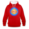 Wedding Retro - Kontrast Hoodie - Rot/Weiß
