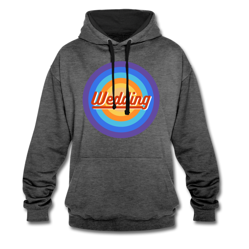 Wedding Retro - Kontrast Hoodie - Anthrazit/Schwarz